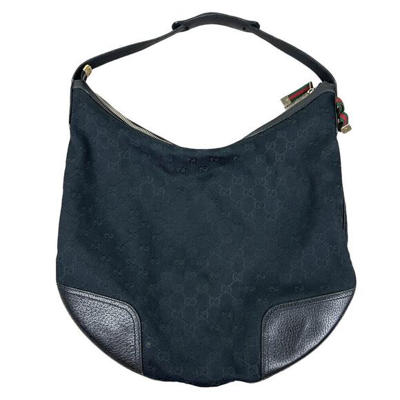 Gucci Black GG Monogram Princy Top Handle Shoulder Hobo Bag - Picture 2 of 9